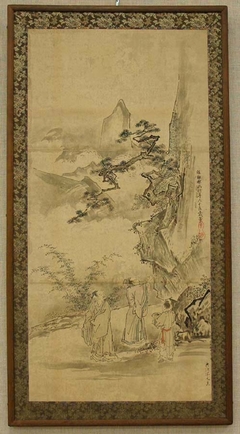 Sketch for a Painting of Mi Fu Inscribing a Poem on a Rock by Kanō Tan'yū