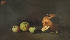 Still Life with Apples and a Pomegranate by Augustin Théodule Ribot