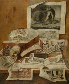 Still Life with Books, Engravings and Maps by Anonymous