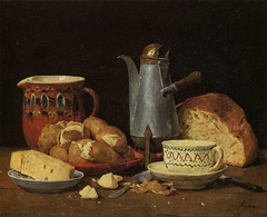 Still-Life with Coffee, Milk and Potatoes by Albert Anker