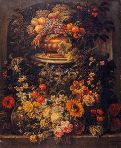 Still-life with Fruit and Flowers by Gaspar Peeter Verbruggen the Younger