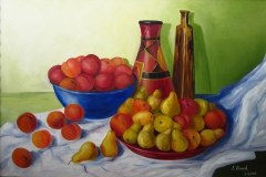 Still Life with Pears and Peaches by Elena Roush