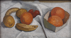 Stilleben mit Orangen, Bananen, Zitrone und Tomate by Paula Modersohn-Becker