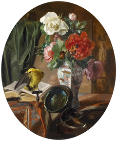 Stillleben mit Blumen in einer chinesischen Vase by Edmond Collignon