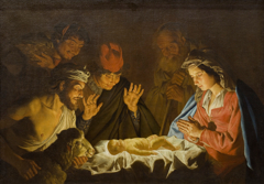 The adoration of the shepherds by Matthias Stom