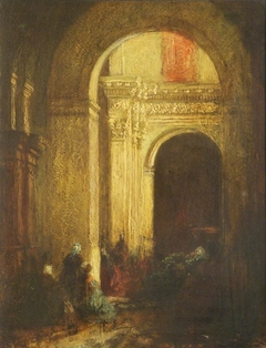 The Door of a Mosque by Adolphe Joseph Thomas Monticelli