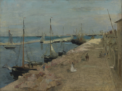 The Harbor at Cherbourg by Berthe Morisot