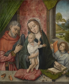 The Holy Family with an Angel by Master of 1499