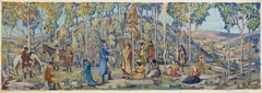 The Land is Bought from the Indians (Study for mural, Blakely, Georgia post office) by D Putnam Brinley