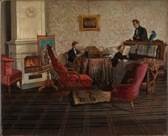 The Living Room of the Danish Minister in Dresden by Johann Siegwald Dahl