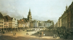 The Old Market in Dresden from Schlossgasse by Bernardo Bellotto