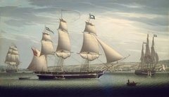 The Ship "Favorite" Maneuvering Off Greenock by Robert Salmon