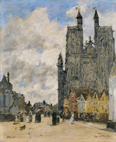 The Square of the Church of Saint Vulfran in Abbeville by Eugène Boudin