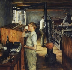 The Village Printing Shop, Haarlem, Holland by Charles Frederic Ulrich