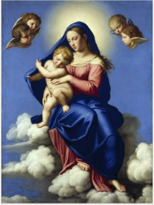 The Virgin and Child Seated in Clouds by Giovanni Battista Salvi da Sassoferrato