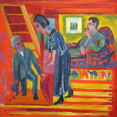 The Visit - Couple and Newcomer by Ernst Ludwig Kirchner