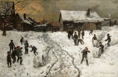 Throwing Snowballs by Gerhard Munthe