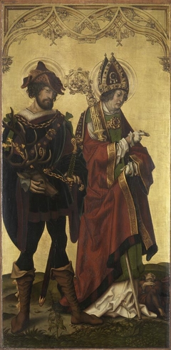 Triptychon von 1505: Die hll. Eustachius und Valentin Rückseite: Hl. Rochus by Hans Burgkmair the Elder