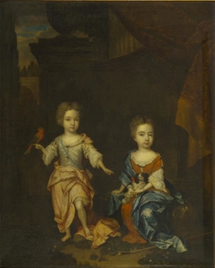 Twee kinderen van Francesco Lopes Suasso by Constantijn Netscher