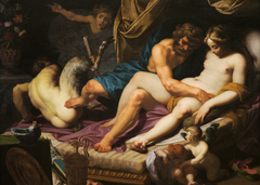 Hercules Kicking Faunus out of Omfale's Bed by Abraham Janssens