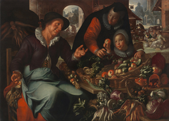 The fruit and vegetable seller by Joachim Wtewael