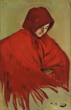 Gypsy with Red Rhawl (Gitana amb mantó vermell) by Ramon Casas i Carbó