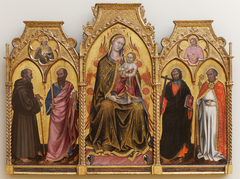 Vierge à l'enfant entre les saints Gérard, Paul, André et Nicolas by Taddeo di Bartolo