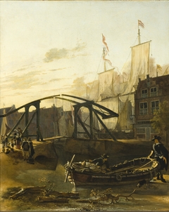 View of a Harbor in Schiedam by Adam Pynacker