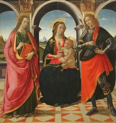 Virgin and Child, with Saints Apollonia and Sebastian by Davide Ghirlandaio