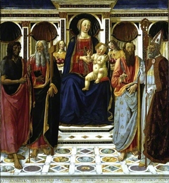 Virgin and Child with SS. John the Baptist, Andrew Bartholomew and Zenobius by Cosimo Rosselli