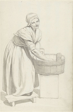 Vrouw aan wastobbe by Jacob Ernst Marcus