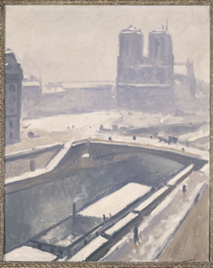 Vue de Notre-Dame sous la neige by Albert Marquet