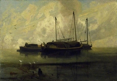 Wherries at Anchor on Breydon Water by John Sell Cotman