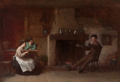 Winding Yarn (Interior of a Nantucket Kitchen) by Eastman Johnson