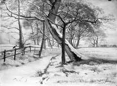 Winter Landscape with a Frozen Stream by Hans Smidth