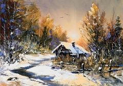 Winter landscape with wood by Christa Elrod