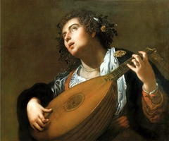 Woman Playing a Lute by Artemisia Gentileschi