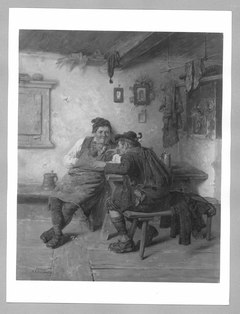 Zwei Bauern in der Stube by Hugo Kotschenreiter