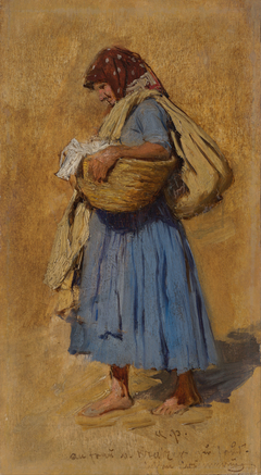 A Farmer’s Wife Blowing her Nose by August von Pettenkofen
