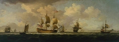 A Flagship before the Wind with other Vessels by Charles Brooking