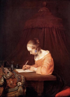 A Lady seated Writing a Letter by Anonymous