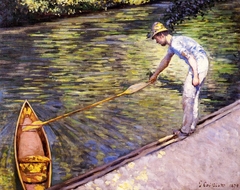 A Man Docking His Skiff by Gustave Caillebotte