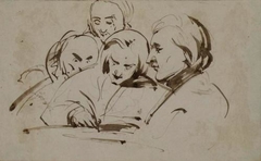 A Man Writing in a Book with Three Onlookers - John Phillip - ABDAG014484.367 by John Phillip