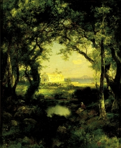 A Mexican Hacienda, Lake Cuitzeo by Thomas Moran