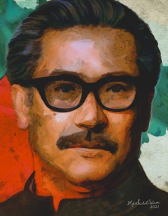 A Nation's Heartbeat: Artistic Homage to Bangabandhu Sheikh Mujibur Rahman by Md Saidul Islam