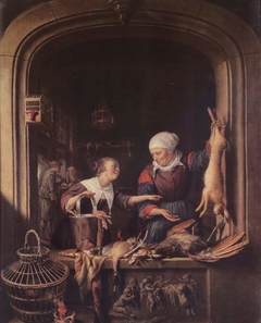 A Poulterer's Shop by Gerrit Dou