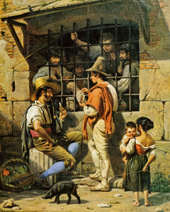 A Prison Scene in Rome by Wilhelm Marstrand