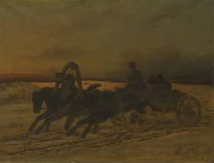 A Troika Sleigh in Russia by Nikolai Sverchkov