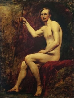 Académie d'homme assis  (le garde Higgins) by William Etty