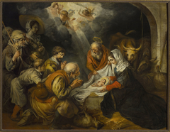 Adoration of the Shepherds (Luke 2:16-17) by Barent Fabritius